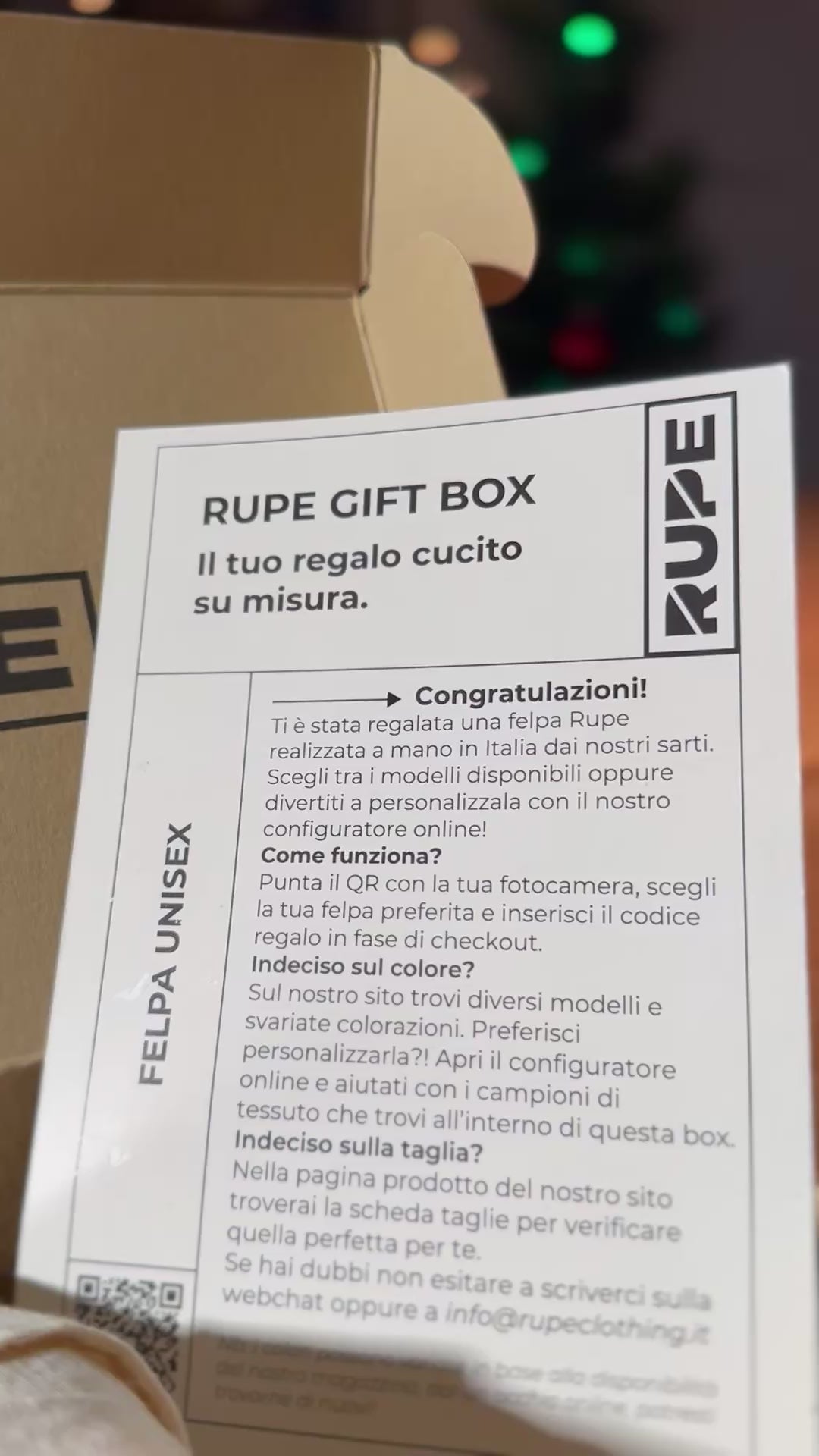 Rupe Gift Box - Felpa personalizzata realizzata a mano + box campionario tessuti